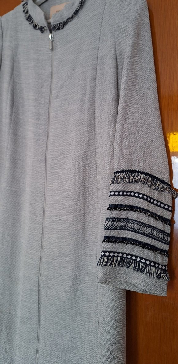 Nakışlı Bohem Gri Uzun giy Çık tunik - Görsel 3