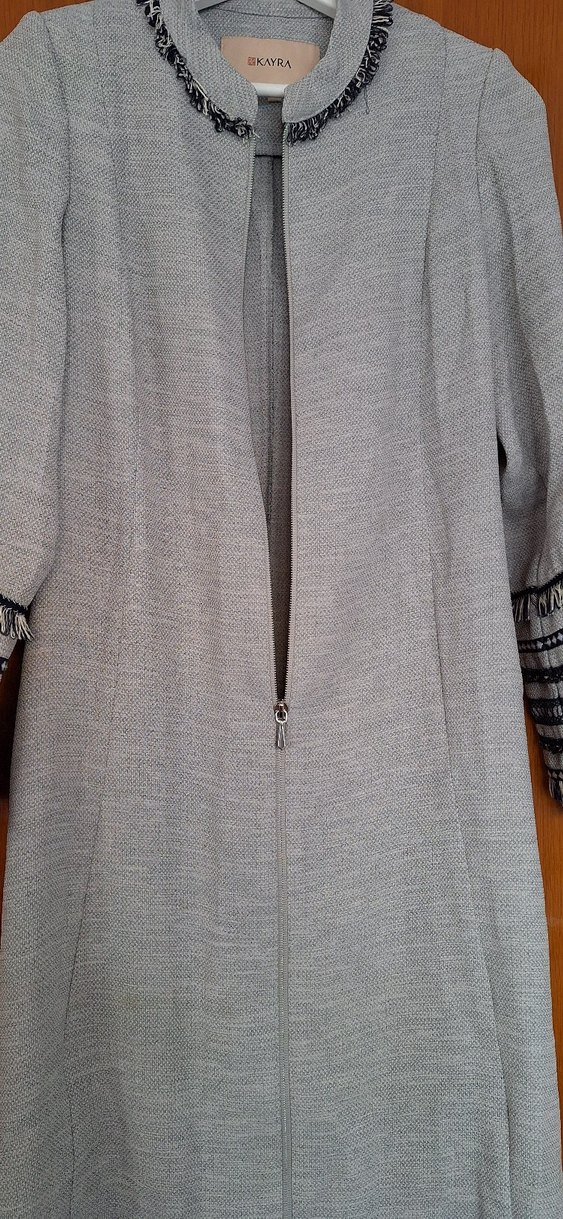 Nakışlı Bohem Gri Uzun giy Çık tunik - Görsel 4