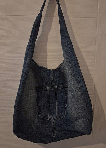Vintage Eskitilmiş Kot Kadın Omuz Çantası - Görsel 2