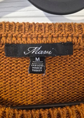 Mavi M Beden Örgü Kadın Desenli Kazak - Görsel 3