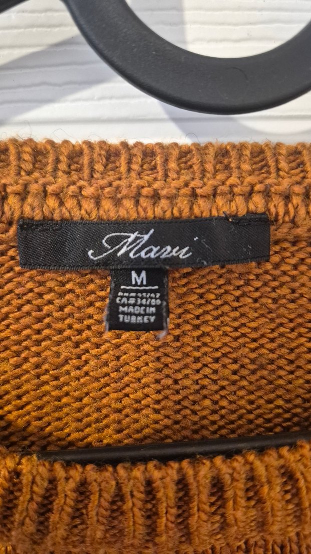 Mavi M Beden Örgü Kadın Desenli Kazak - Görsel 3