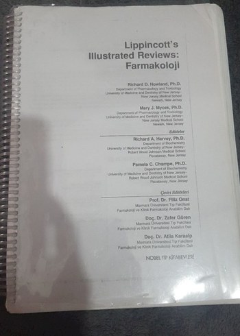 Lippincott's Farmakoloji Kitabi fotokopisi