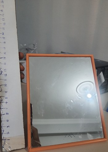Beden turuncu Renk Turuncu Çerçeveli Dikdörtgen Ayna 13.5cm/16 cm