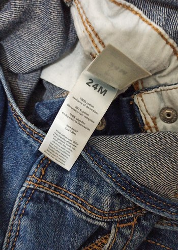 Kızlar için Mavi Denim Düğmeli Salopet - Görsel 2