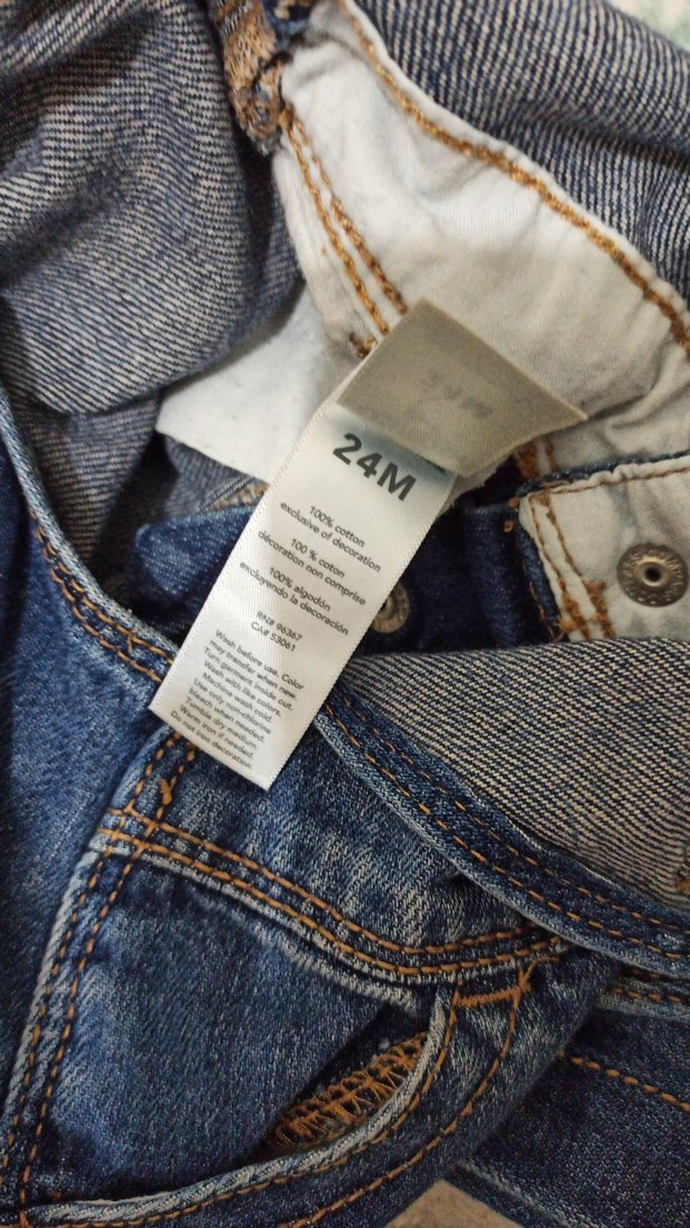 Kızlar için Mavi Denim Düğmeli Salopet - Görsel 2