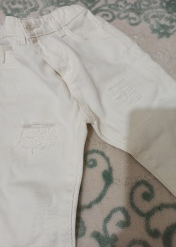 Erkek Beyaz Pamuklu Rahat Kesim Pantolon - Görsel 2