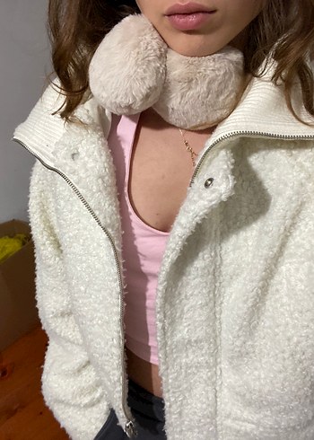 Pull and bear kürklü mont - Görsel 2