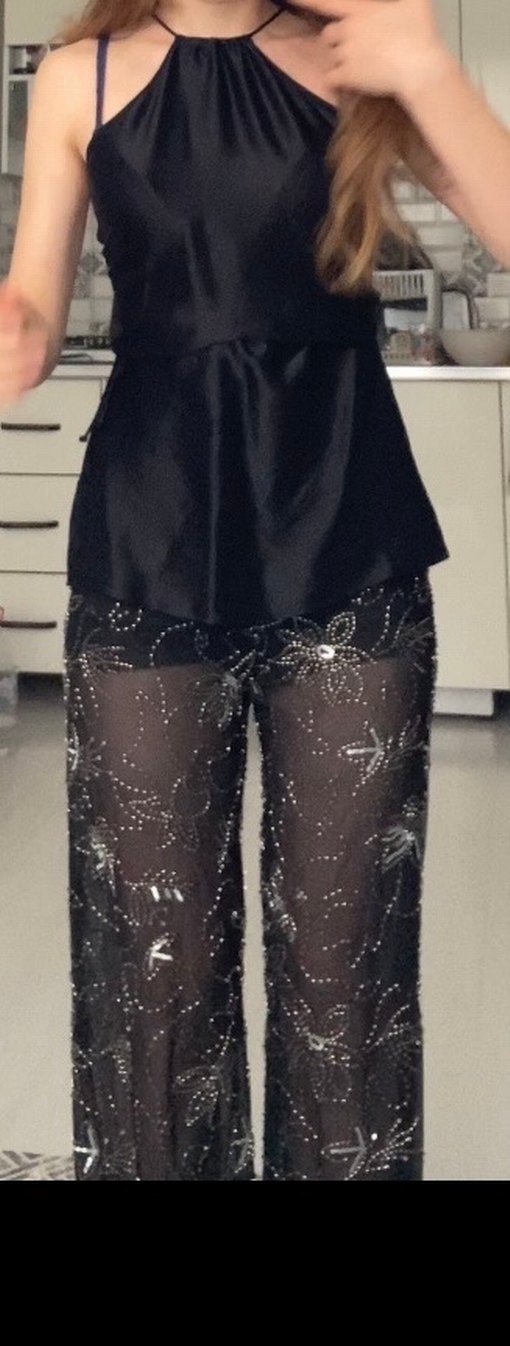 Zara taşlı işlemeli pantolon - Görsel 2