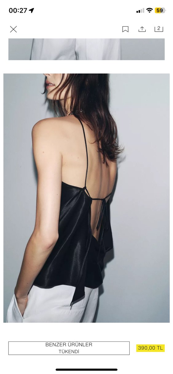 Kadın Siyah Salaş Yüksek Yakalı Bluz - Görsel 2