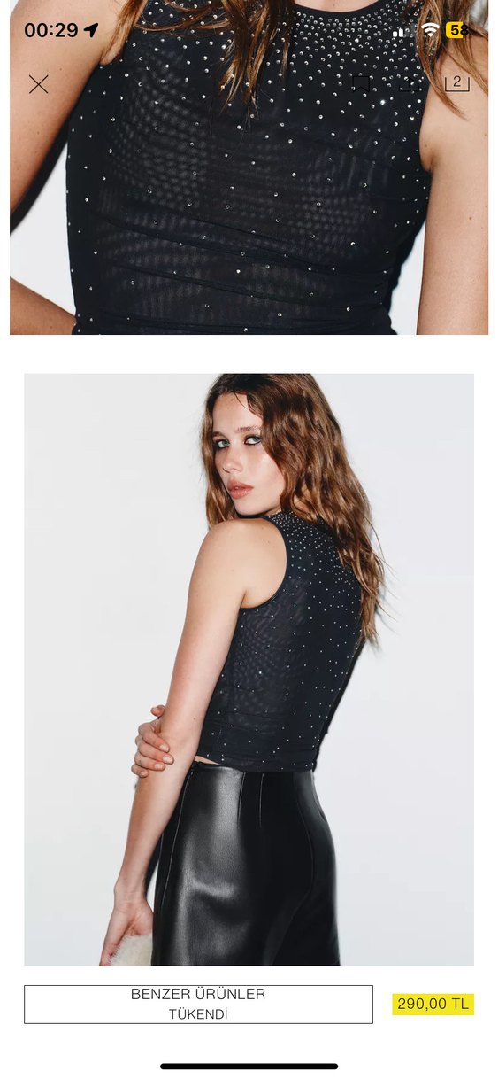 Zara taşlı bluz - Görsel 2