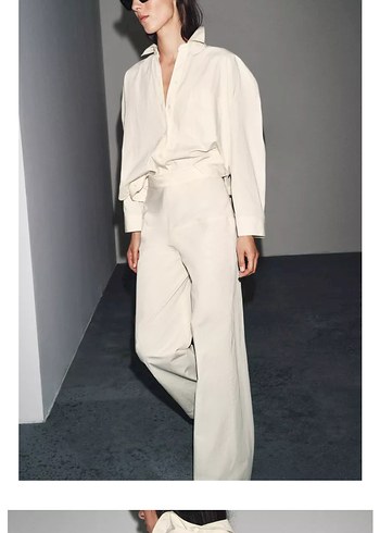 Kadın Beyaz  Pamuk Kumaş Pantolon - Görsel 2