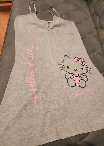 s Beden Gri Hello Kitty kız Çocuğu geceliği