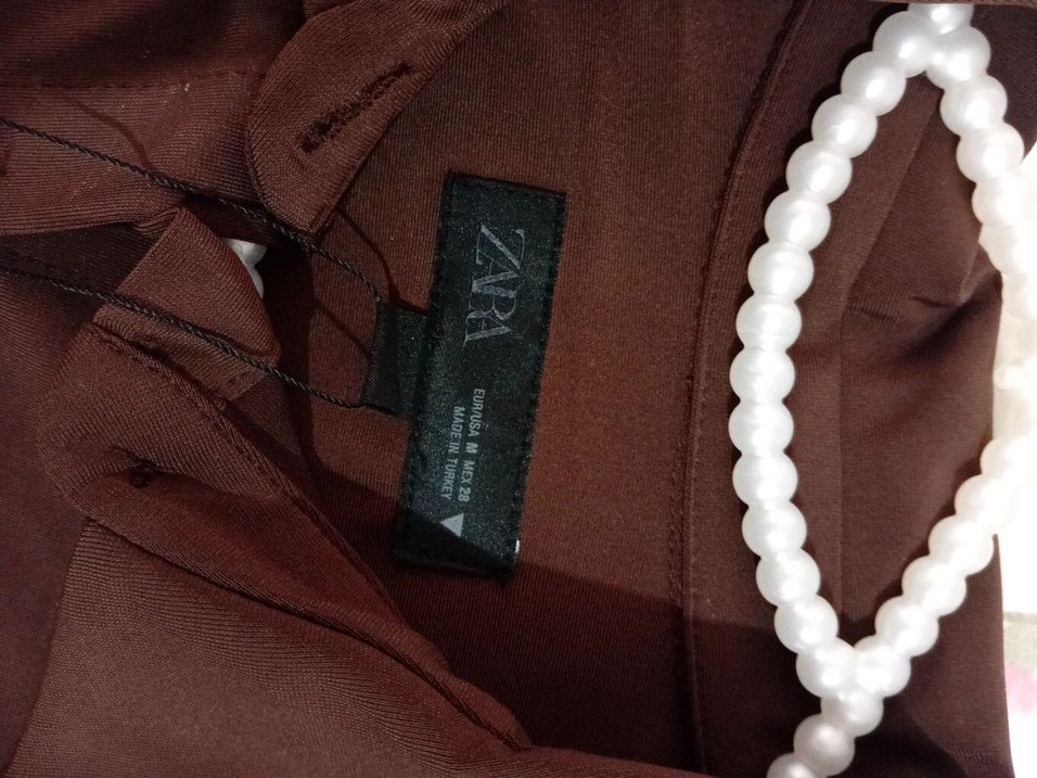 Düğmeli Kahverengi Uzun Kollu Kadın Gömlek - Görsel 2