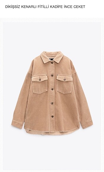 Zara fitilli kadife taba renk ceket