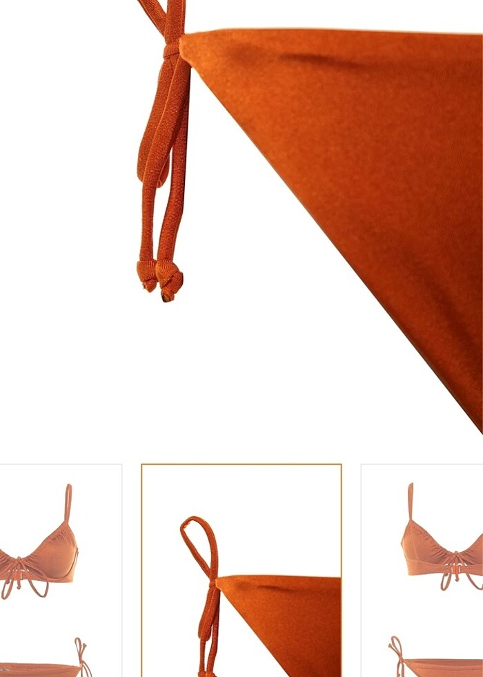 Kahverengi bağlamalı bikini takımı - Görsel 3
