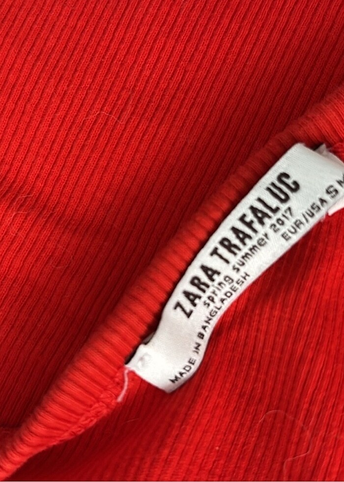 Zara kırmızı crop top - Görsel 2