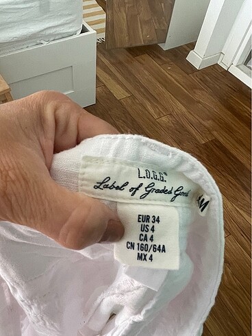 Beyaz keten pantalon - Görsel 7