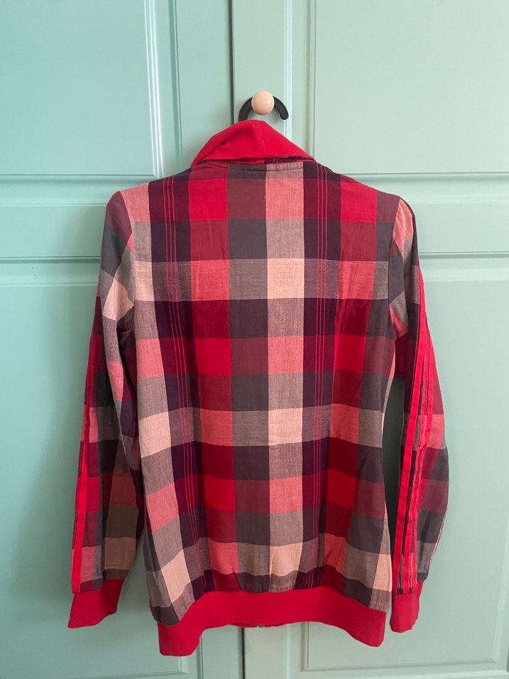 Adidas 34 beden Kadın Kırmızı Kareli Street Wear Ceket - Görsel 4