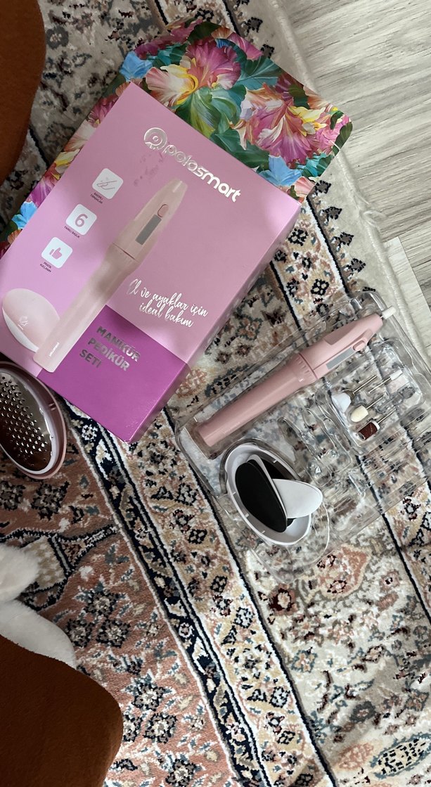 Pembe Elektrikli Manikür ve Pedikür Seti - Görsel 3