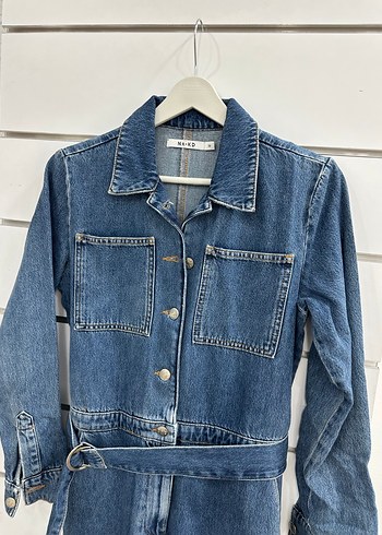 Kadın Kot Tulum, Kemerli G163 - Görsel 2