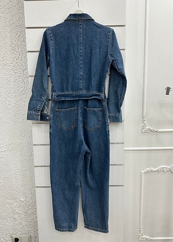 Kadın Kot Tulum, Kemerli G163 - Görsel 3