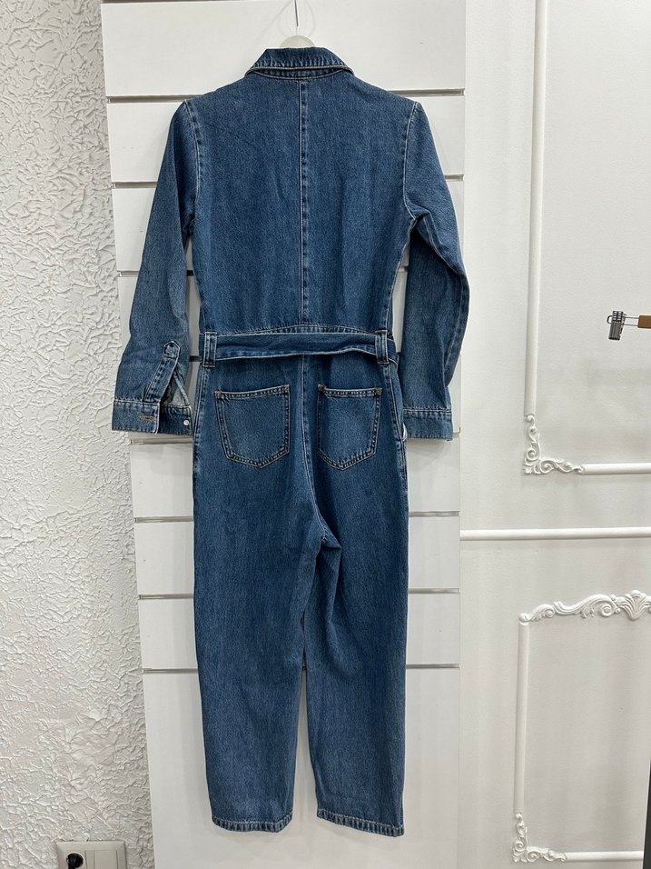 Kadın Kot Tulum, Kemerli G163 - Görsel 3