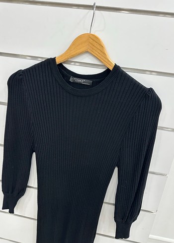 Siyah Triko Uzun Elbise G180 - Görsel 3