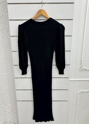 Siyah Triko Uzun Elbise G180 - Görsel 2