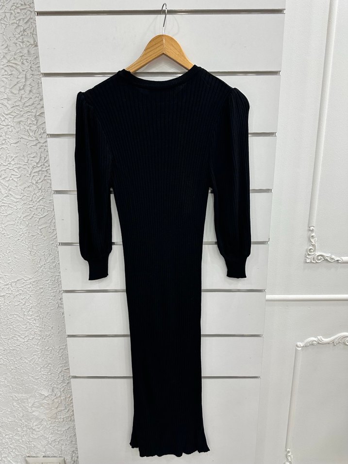 Siyah Triko Uzun Elbise G180 - Görsel 2