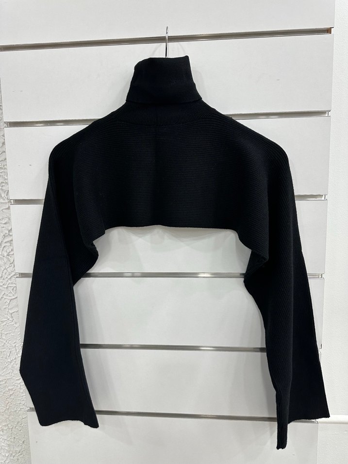 Siyah Yarım Triko Boğazlı  KazakG182 - Görsel 2