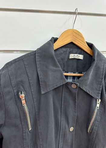 Gri Kemerli Kadın Denim Ceket g196 - Görsel 2