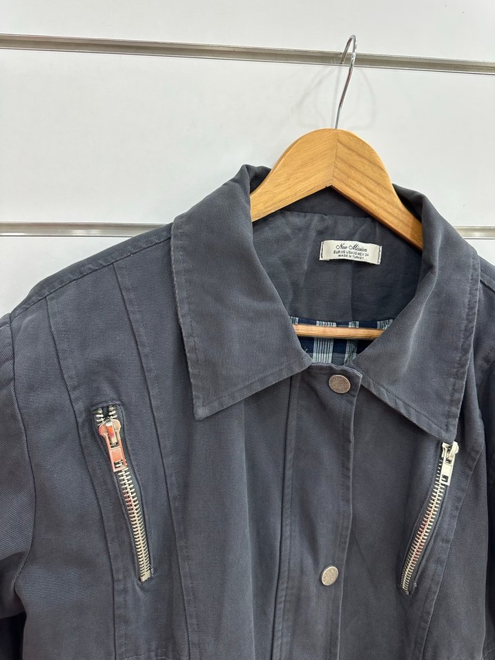 Gri Kemerli Kadın Denim Ceket g196 - Görsel 2