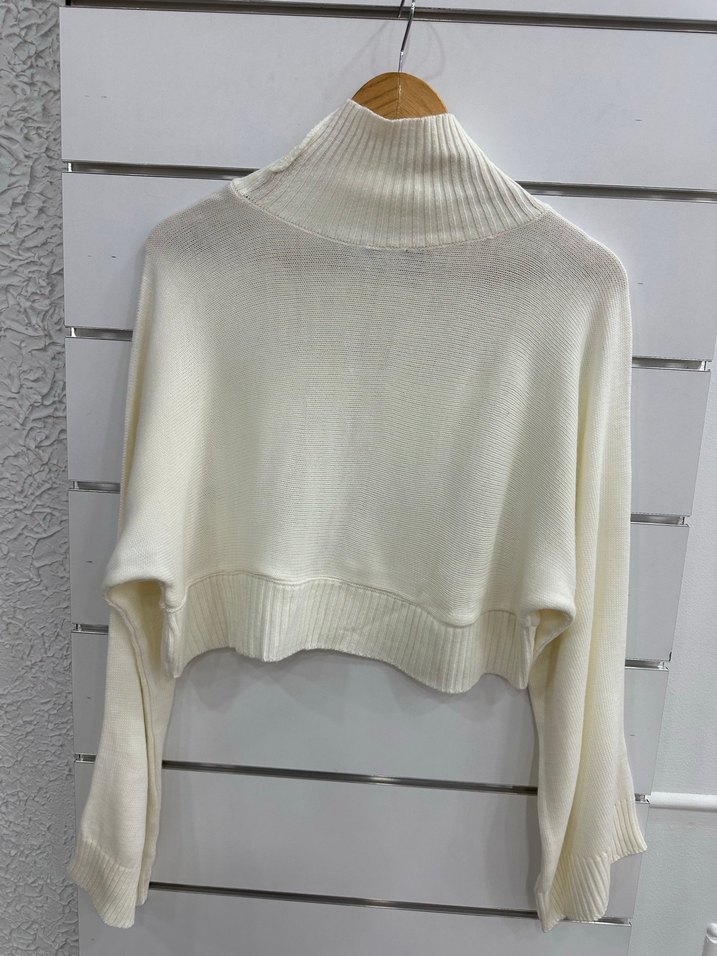 Beyaz Yarım Balıkçı Yaka  Triko G188 - Görsel 3