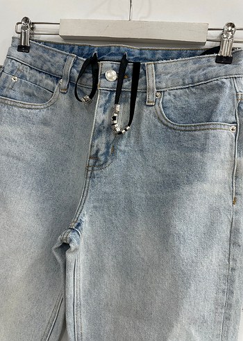 Gri Mavi Bol Kesim Kadın Kot Pantolon g185 - Görsel 2