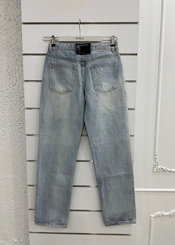 Gri Mavi Bol Kesim Kadın Kot Pantolon g185 - Görsel 3
