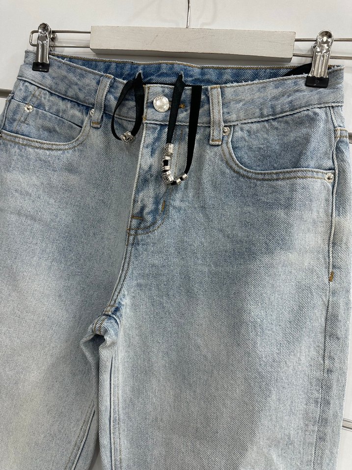 Gri Mavi Bol Kesim Kadın Kot Pantolon g185 - Görsel 2