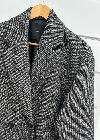 Düğmeli Gri Uzun Kaban G195 - Görsel 2