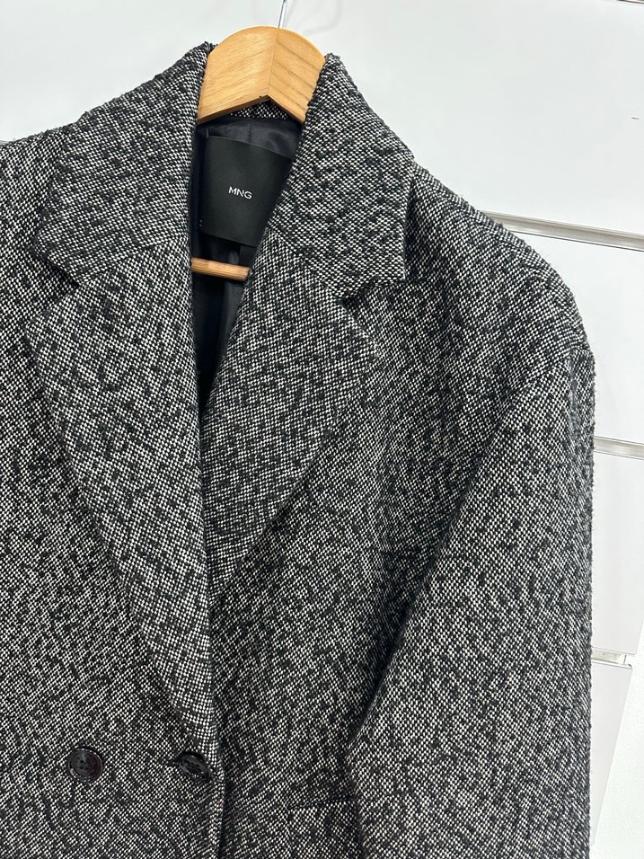 Düğmeli Gri Uzun Kaban G195 - Görsel 2