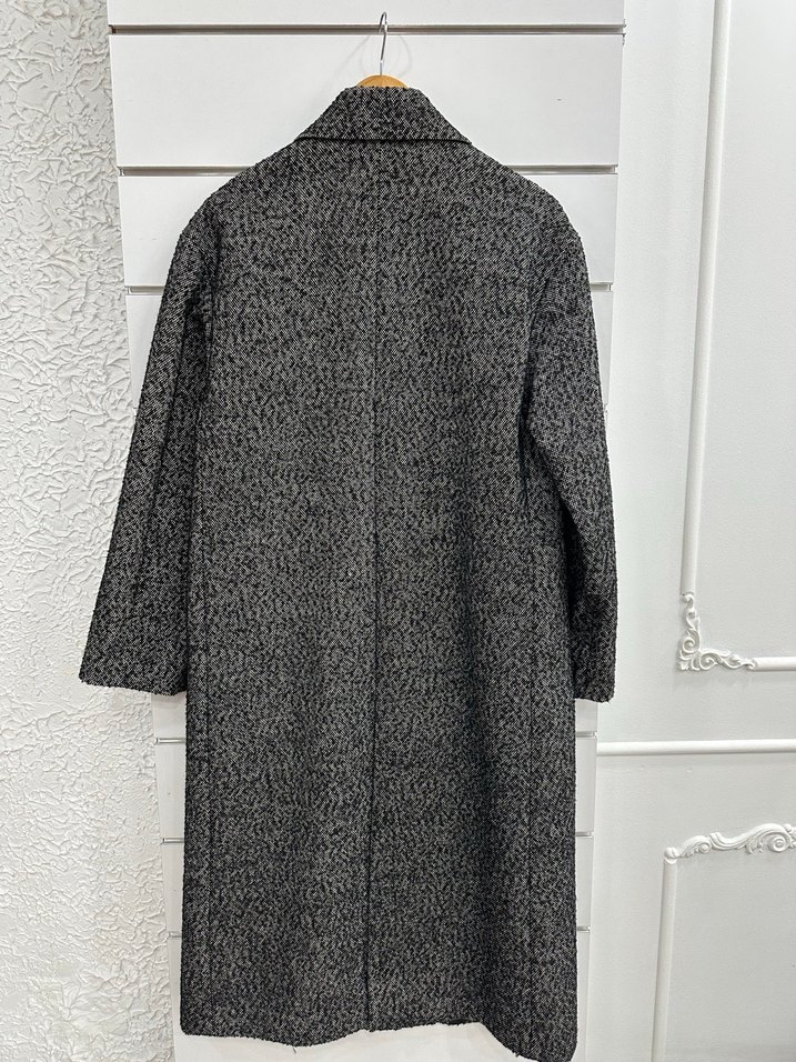 Düğmeli Gri Uzun Kaban G195 - Görsel 3