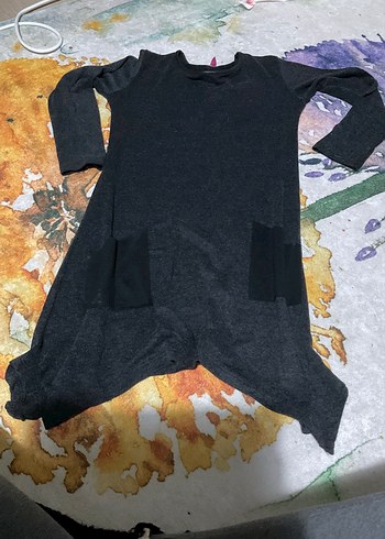 Siyah Uzun Kollu Salaş Kadın Tunik - Görsel 2