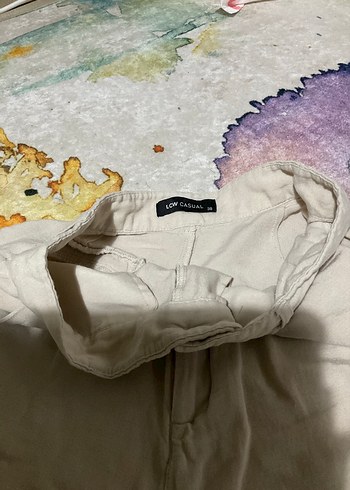 Bej Pamuklu Rahat Kesim Şort - Görsel 2