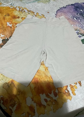 Bej Pamuklu Rahat Kesim Şort - Görsel 3