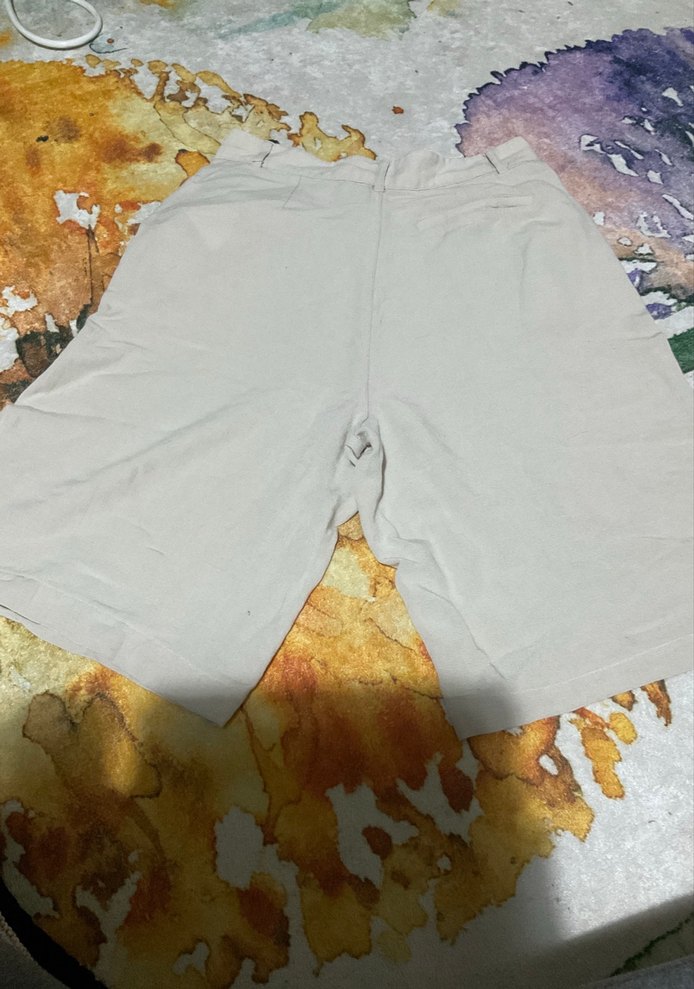 Bej Pamuklu Rahat Kesim Şort - Görsel 3