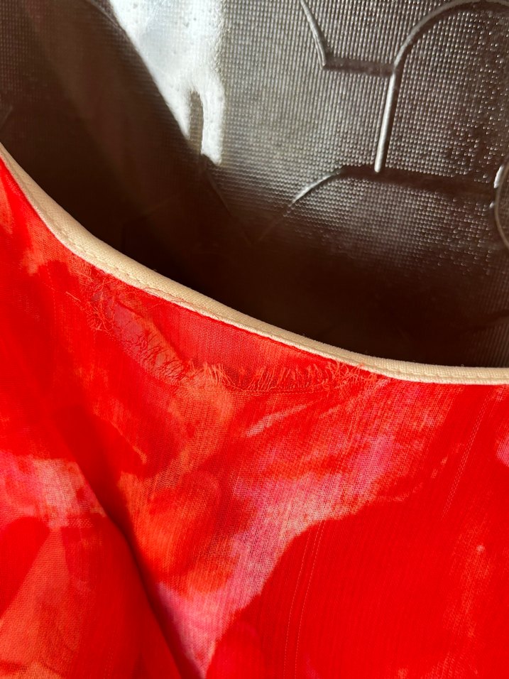 Nar çiçeği rengi Uzun Elbise- Koton 38 - Görsel 4