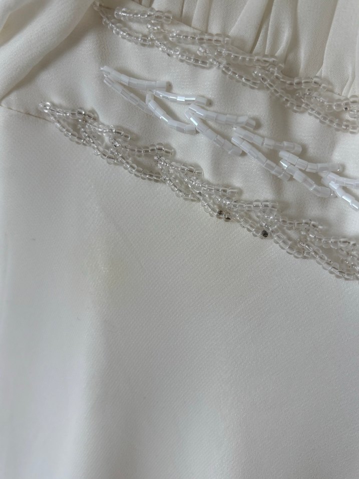 Uzun Beyaz 16 Yaş Abiye Elbise - Görsel 3