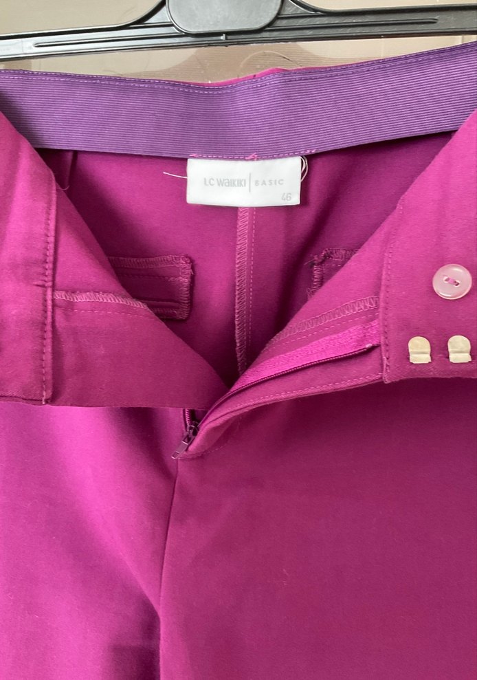 LCW 46 Mor Kadın Normal Boy Kumaş Pantolon - Görsel 3