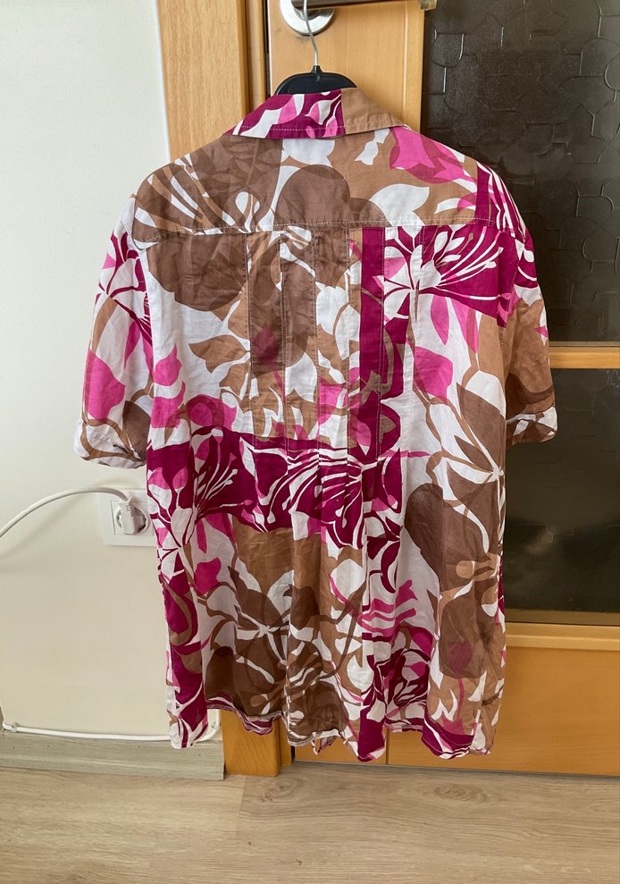 Pembe Batik Desenli Kısa Kollu Gömlek 46 - Görsel 5