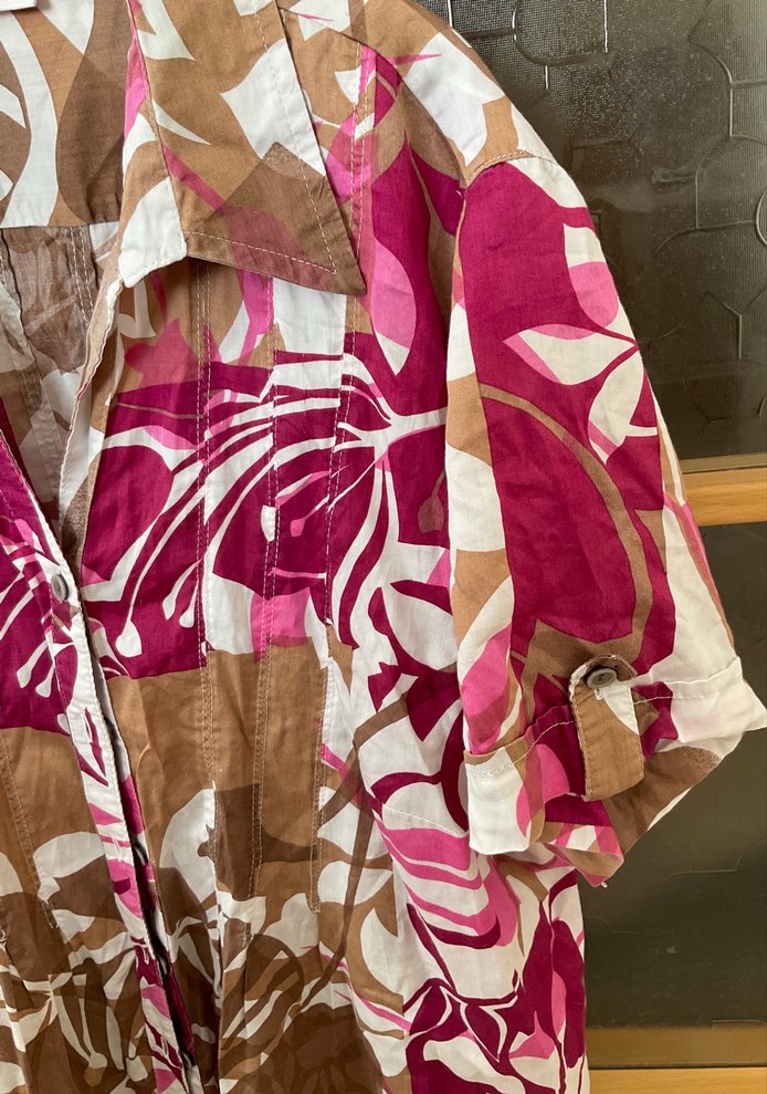 Pembe Batik Desenli Kısa Kollu Gömlek 46 - Görsel 4