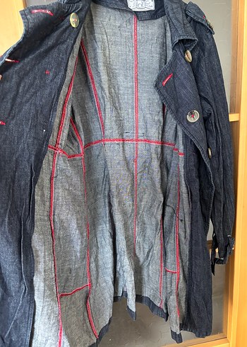 42 Beden Düğmeli Lacivert Kadın Denim Ceket 42