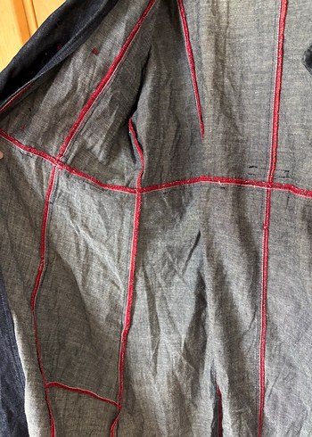 Düğmeli Lacivert Kadın Denim Ceket 42 - Görsel 7